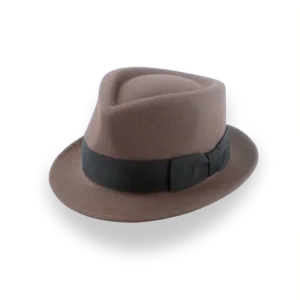 Taupe Brown Trilby Hat with Stylish Teardrop Crown | The Echo