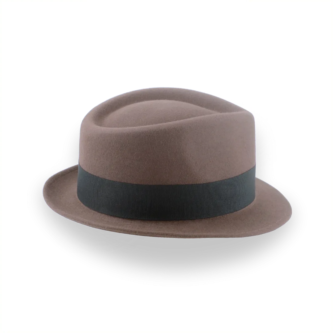 Taupe Brown Trilby Hat with Stylish Teardrop Crown | The Echo