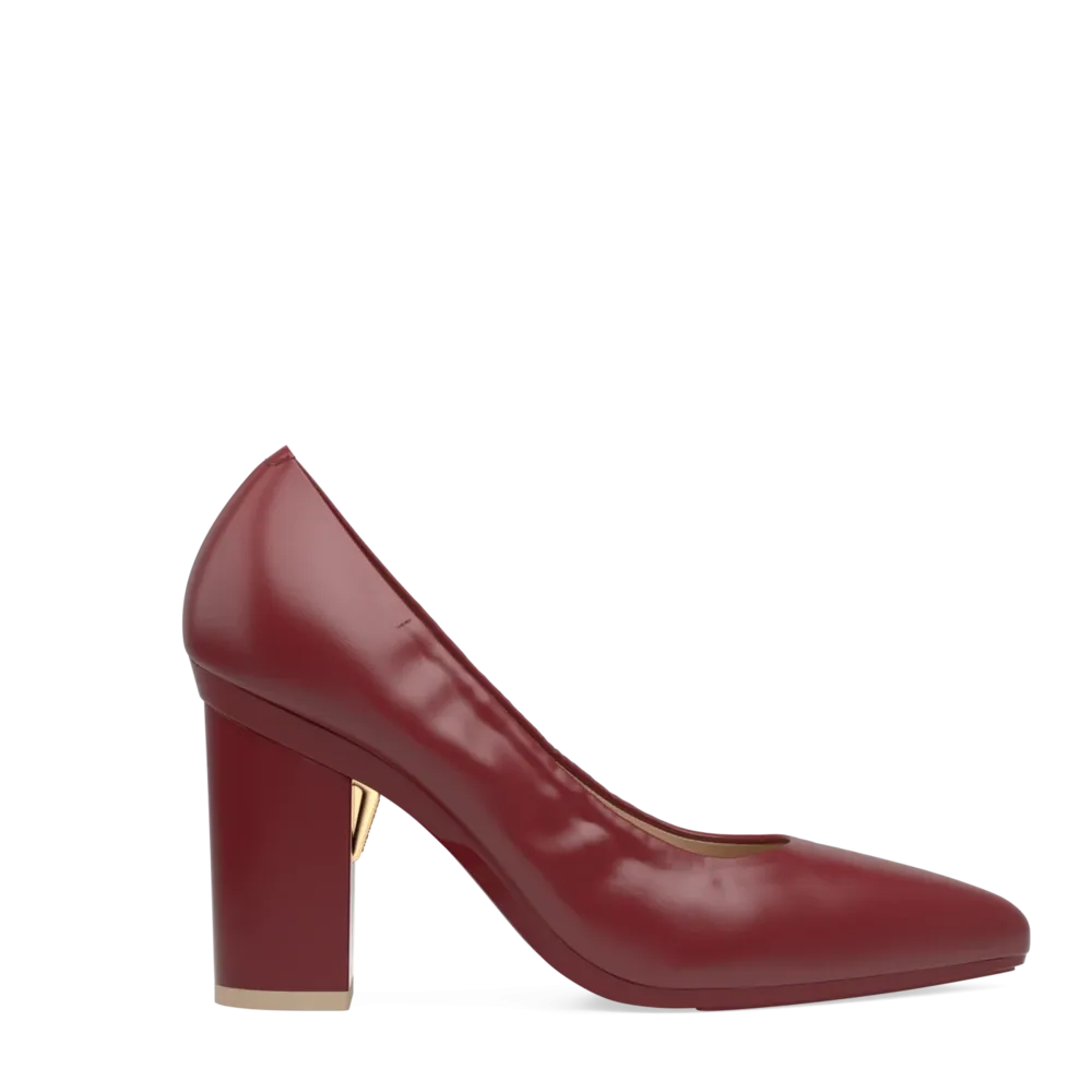 The Pump - Merlot Stretch Leather 4 Block