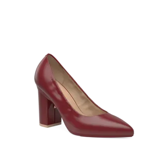 The Pump - Merlot Stretch Leather 4 Block