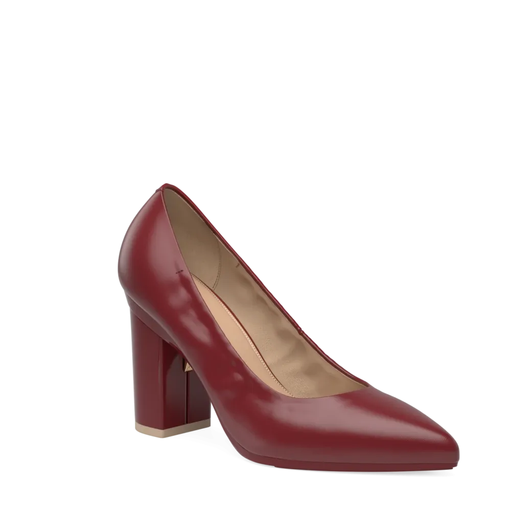 The Pump - Merlot Stretch Leather 4 Block