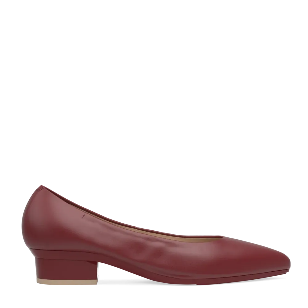 The Pump - Merlot Stretch Leather Flat