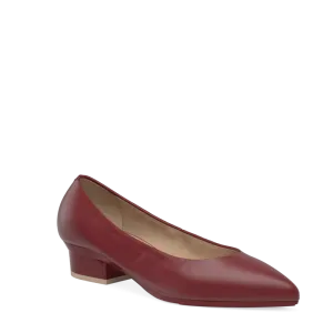 The Pump - Merlot Stretch Leather Flat