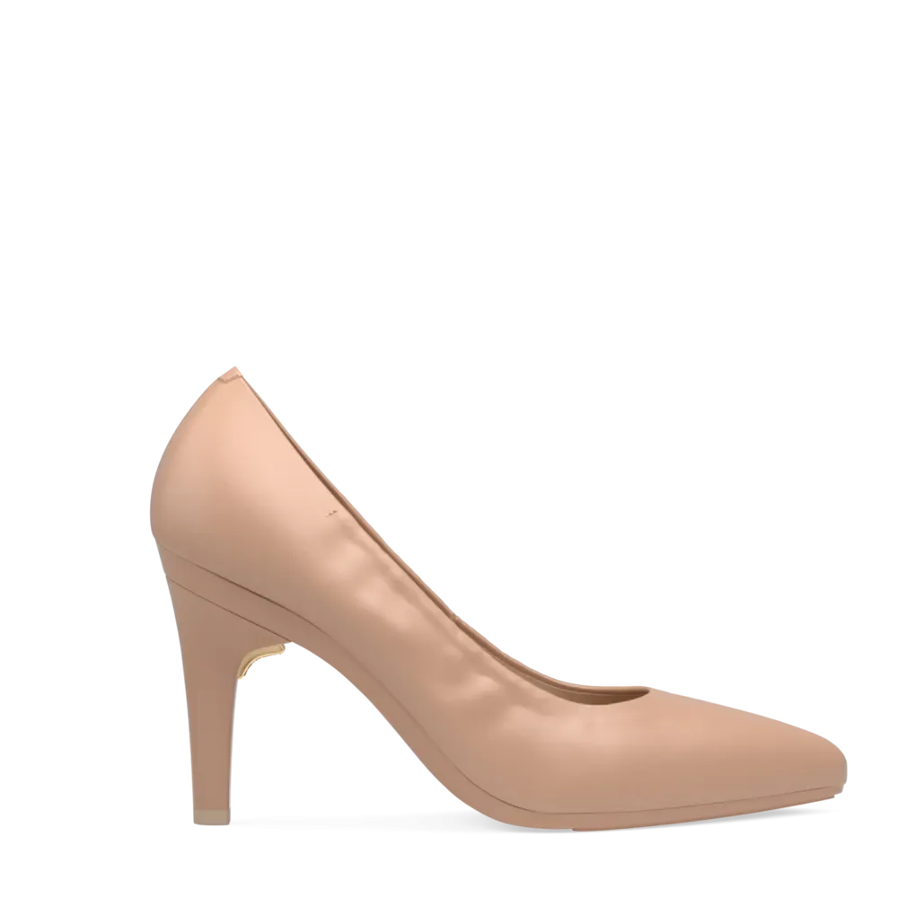 The Pump Wide Width - Latte Stretch Leather 4 Stiletto