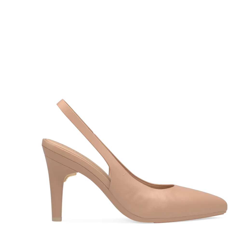 The Slingback - Latte Leather 4 Stiletto