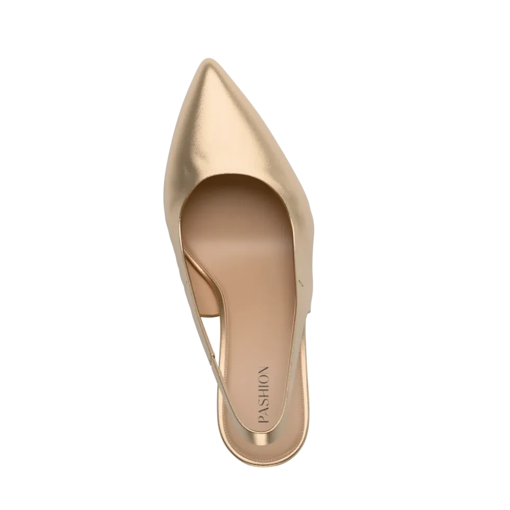 The Slingback - Matte Gold 4 Stiletto