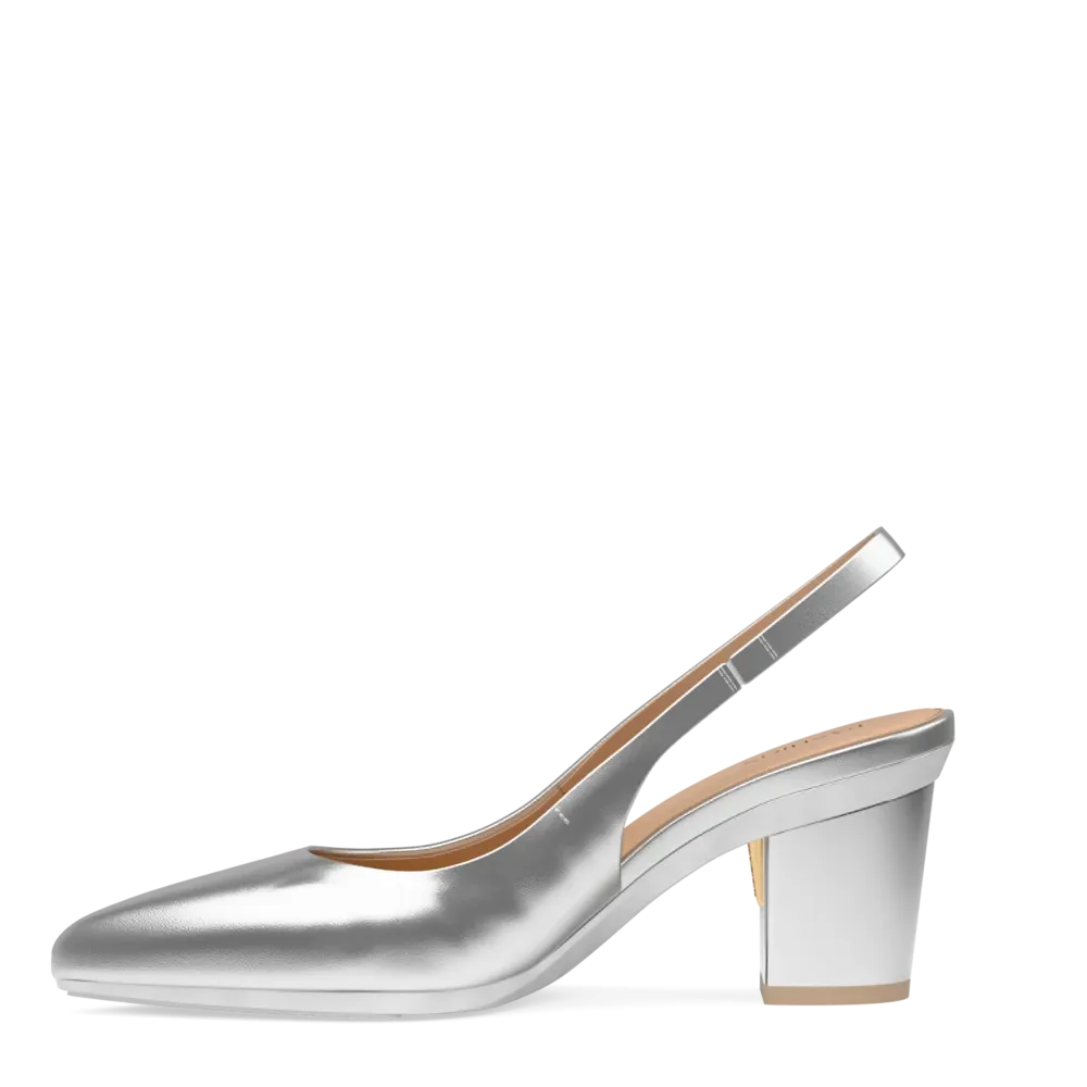 The Slingback - Matte Silver 3 Block