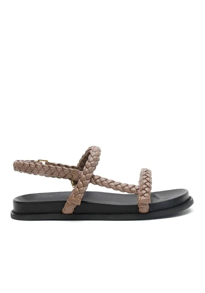 Thin Elke Braided Sandal- Mocha