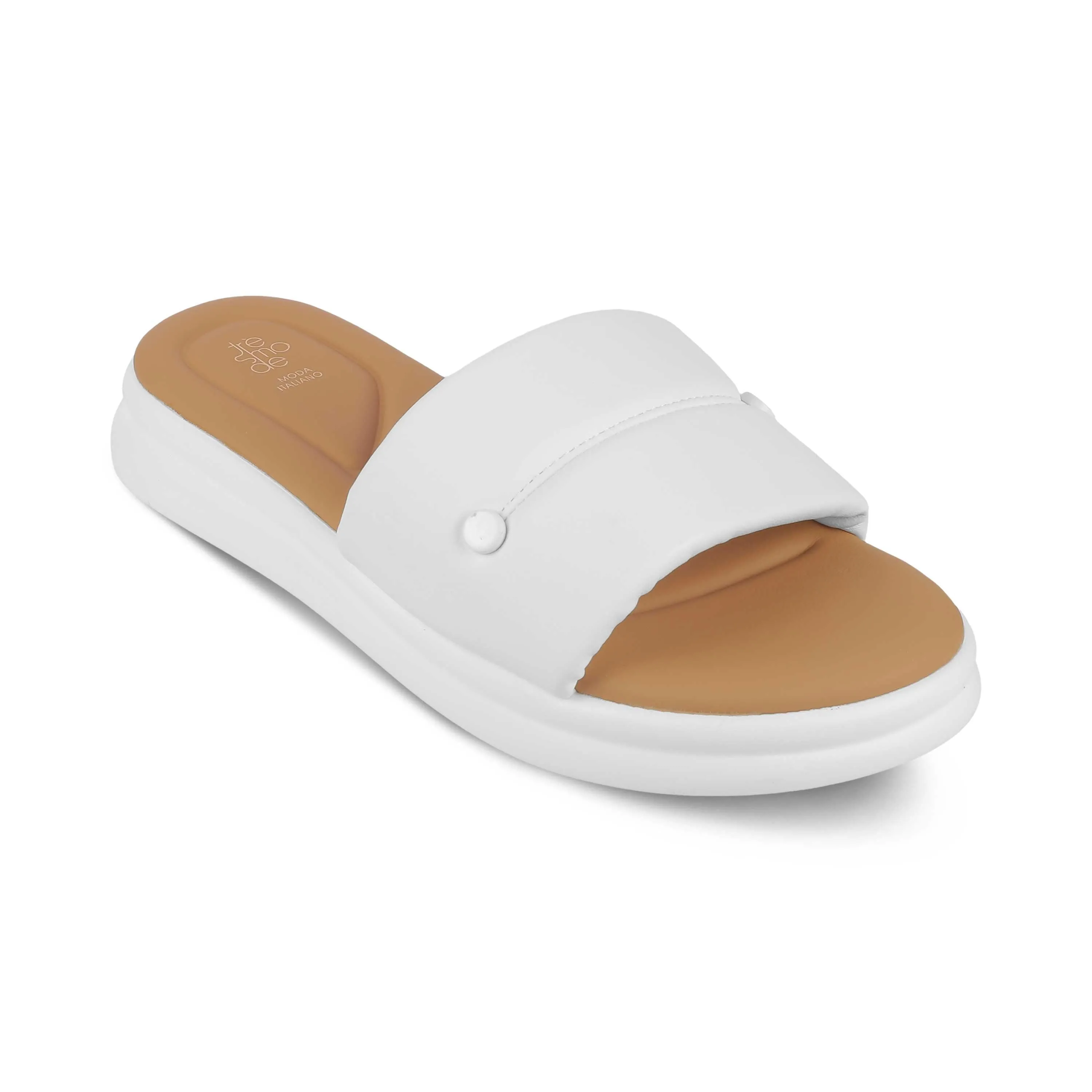 Tresmode Evershine White Women's Casual Platform Flats