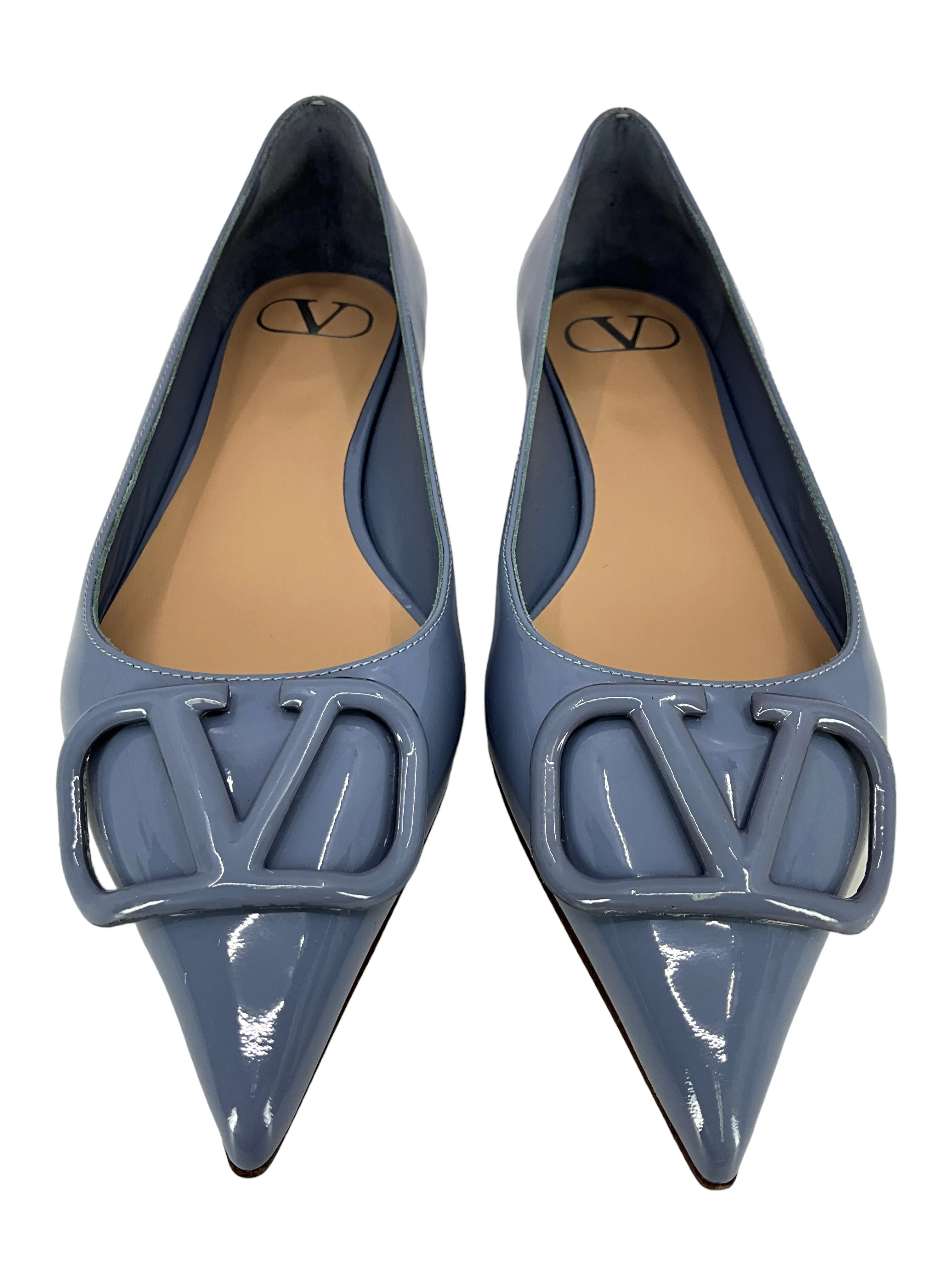 VALENTINO GARAVANI VLOGO Patent Leather Ballet Flats Size 7.5 NEW