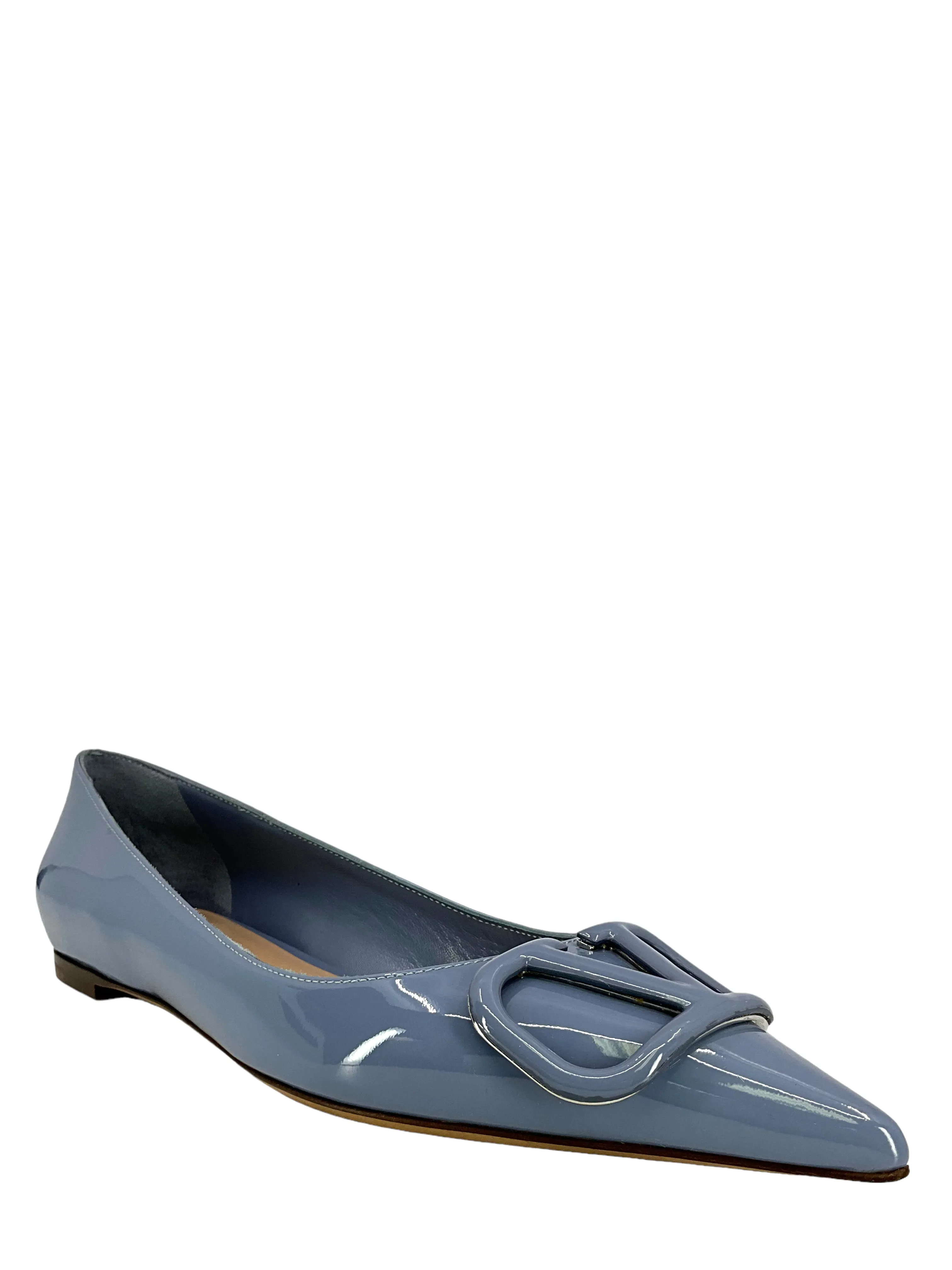 VALENTINO GARAVANI VLOGO Patent Leather Ballet Flats Size 7.5 NEW