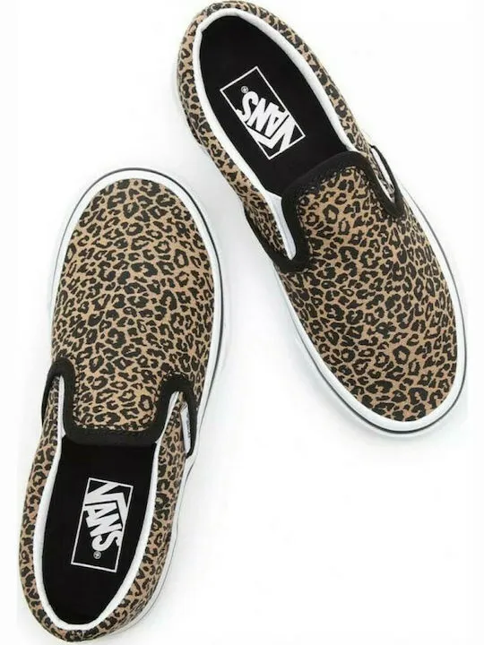 Vans Classic Slip On VN0A4BUTYS51 Children's Leopard Black Sneakers Shoes B807