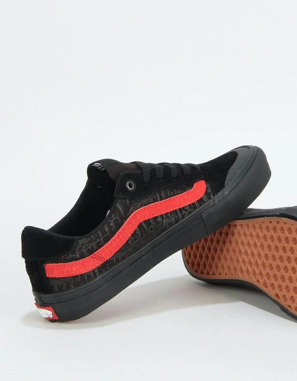 Vans Style 112 Pro Skate Shoes - (Baker) Black/Black/Red