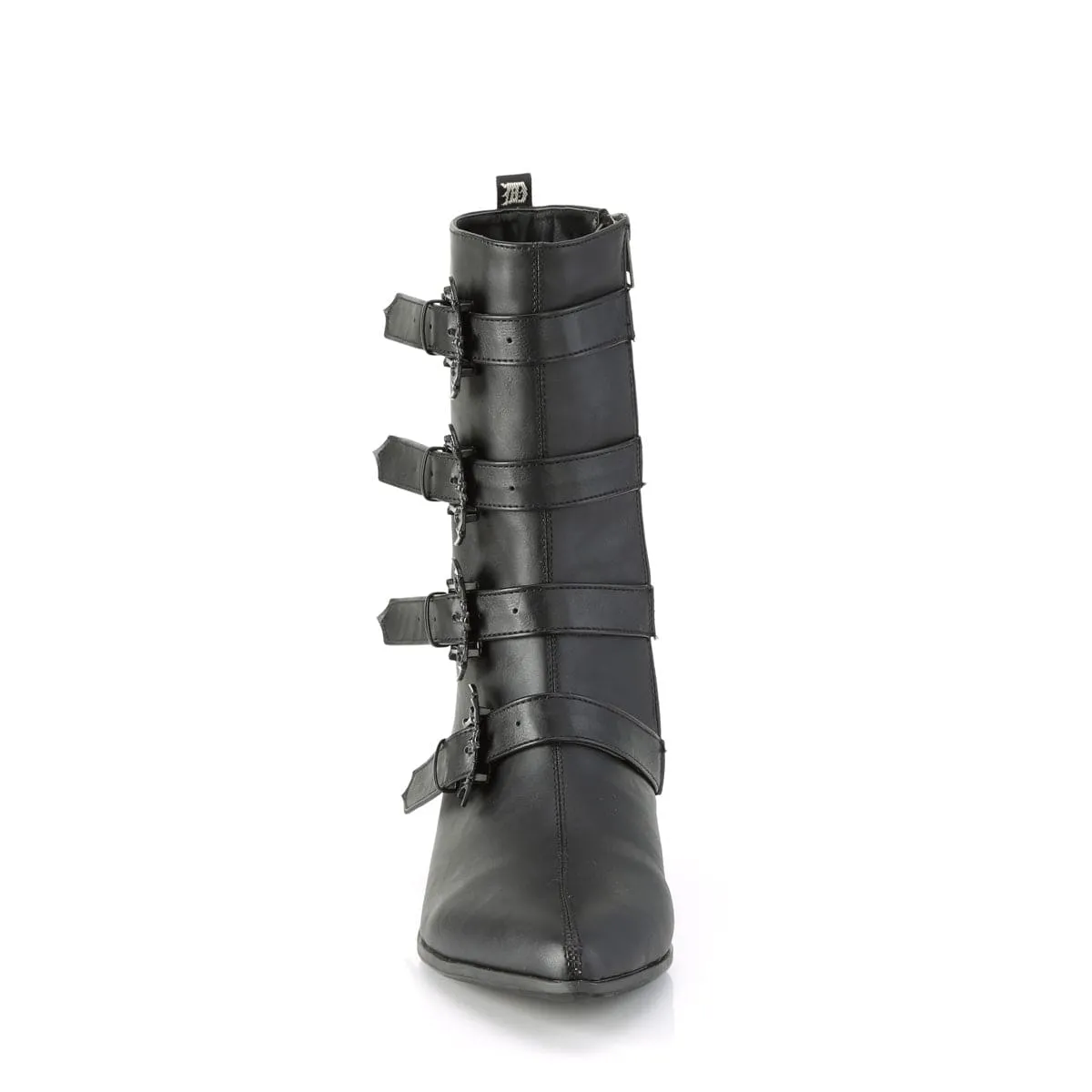 WARLOCK-110-B Black Vegan Leather