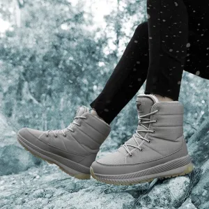 Waterproof Winter Plush Fur Lace-up Snow Boots