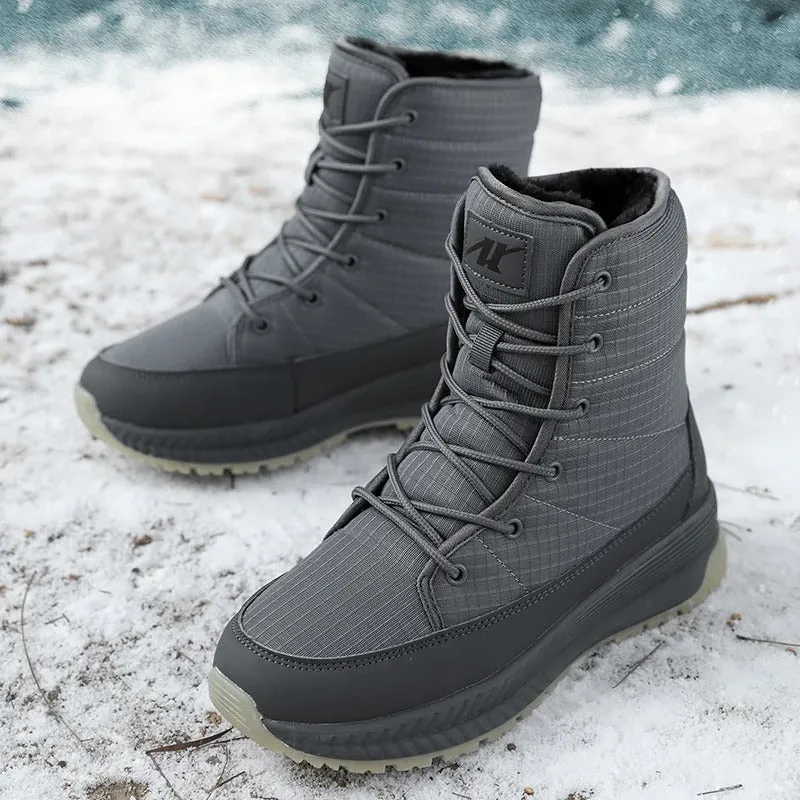 Waterproof Winter Plush Fur Lace-up Snow Boots