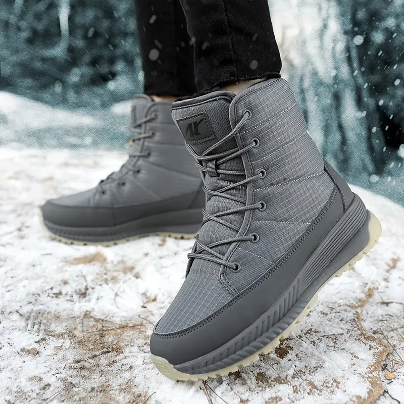 Waterproof Winter Plush Fur Lace-up Snow Boots