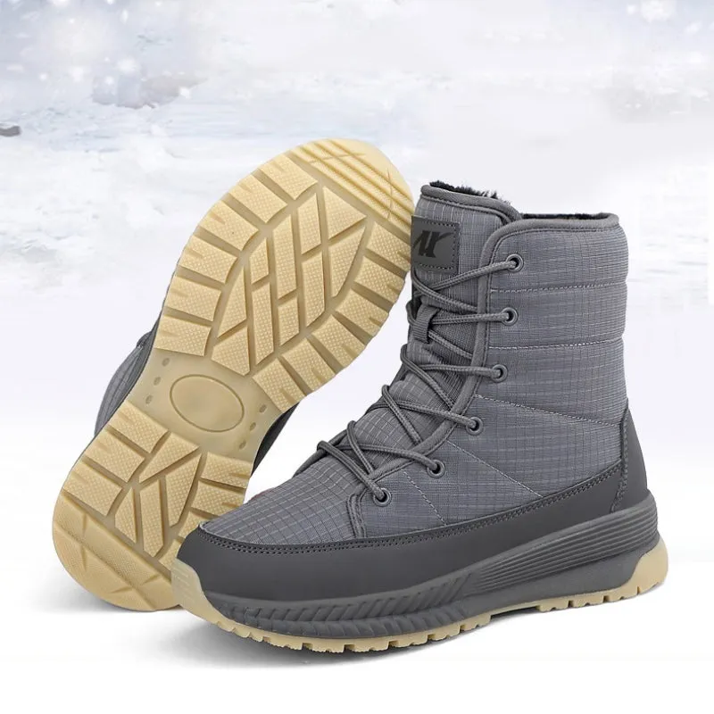 Waterproof Winter Plush Fur Lace-up Snow Boots