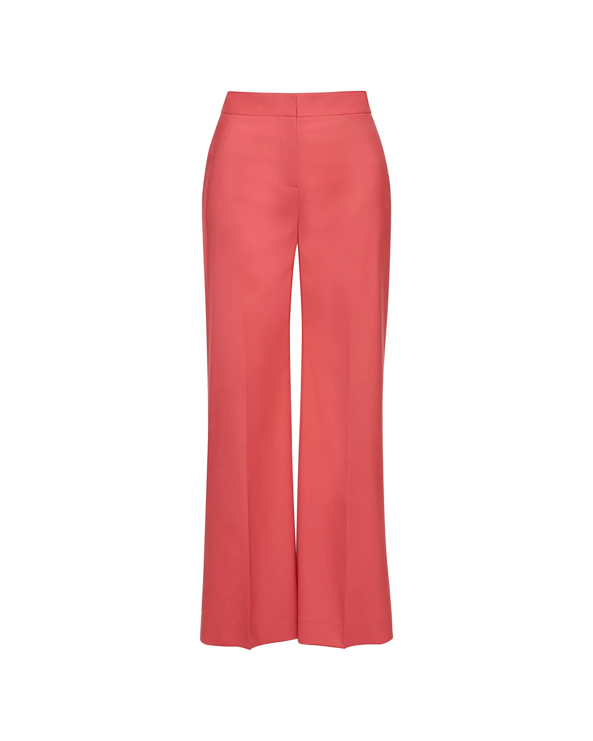 Wide Leg Trouser in Seasonless Wool | Salmon