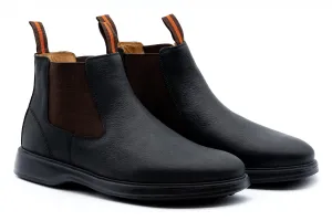 Windsor Saddle Leather Chelsea Boots - Black