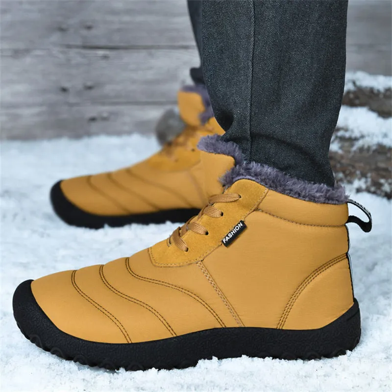 Winter Extra Soft Sole Keep Warm Flat Waterproof Men Shoes