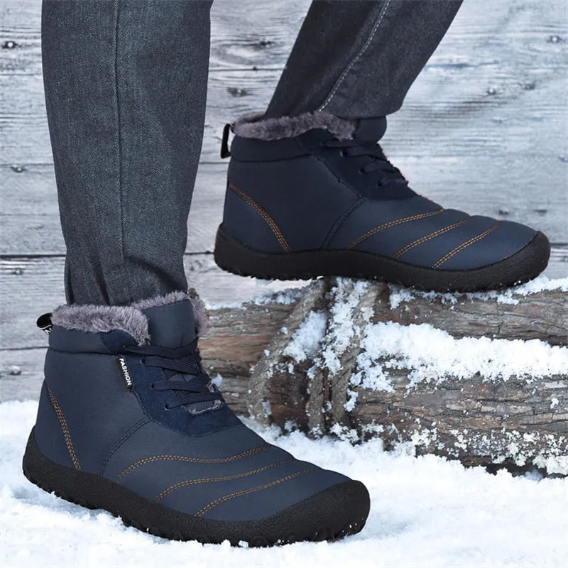 Winter Extra Soft Sole Keep Warm Flat Waterproof Men Shoes