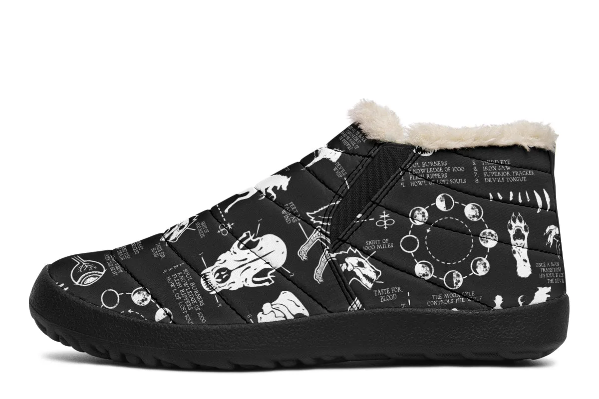 Wolf Study Winter Sneakers - Warm & Easy Slip-On Shoes Lined with Vegan Wool with Anti-Slip Soles