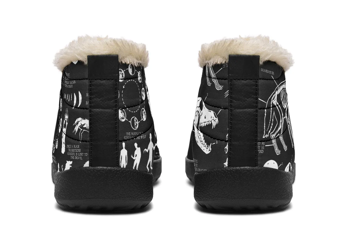 Wolf Study Winter Sneakers - Warm & Easy Slip-On Shoes Lined with Vegan Wool with Anti-Slip Soles