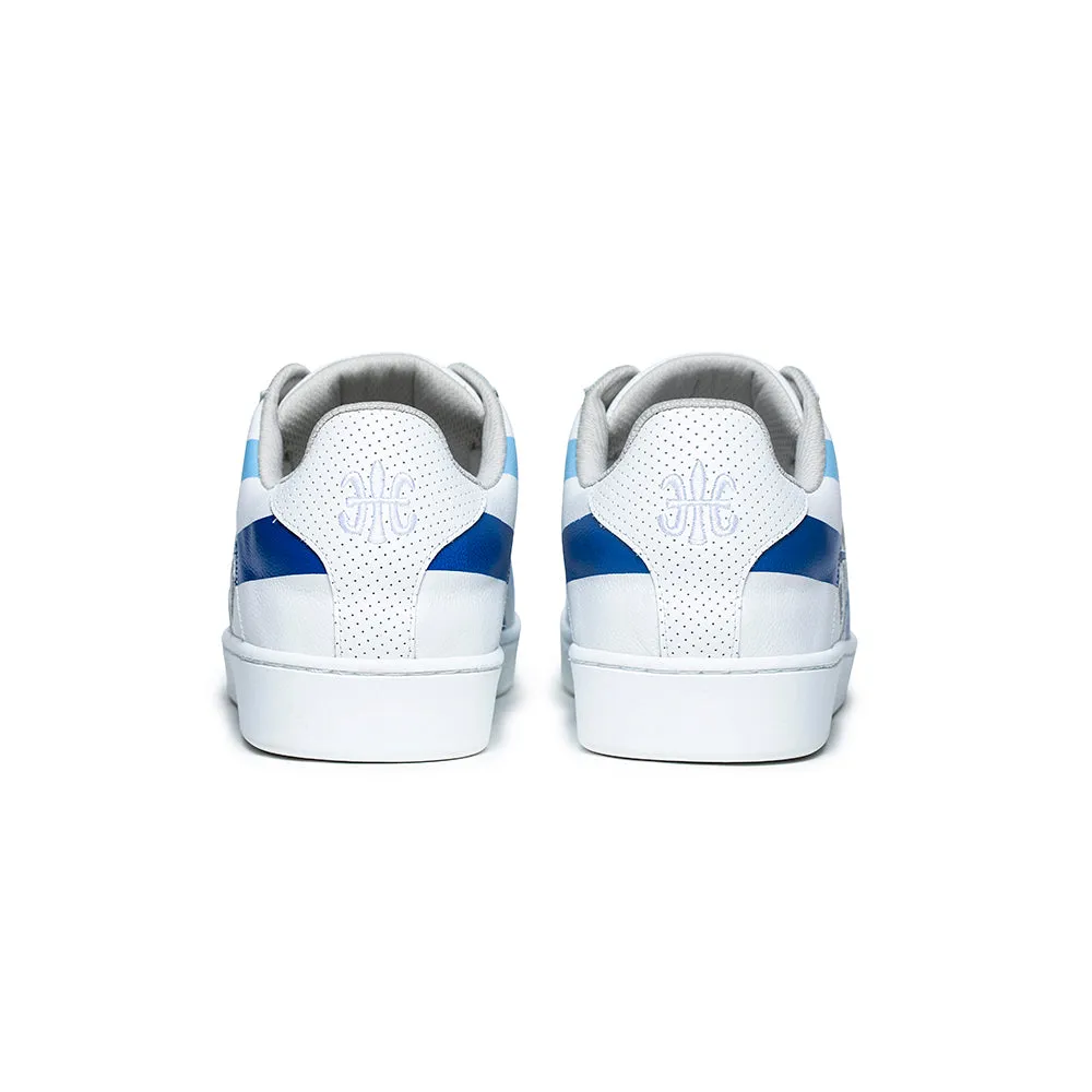 Women's Icon Cross White Blue Leather Sneakers 92901-055