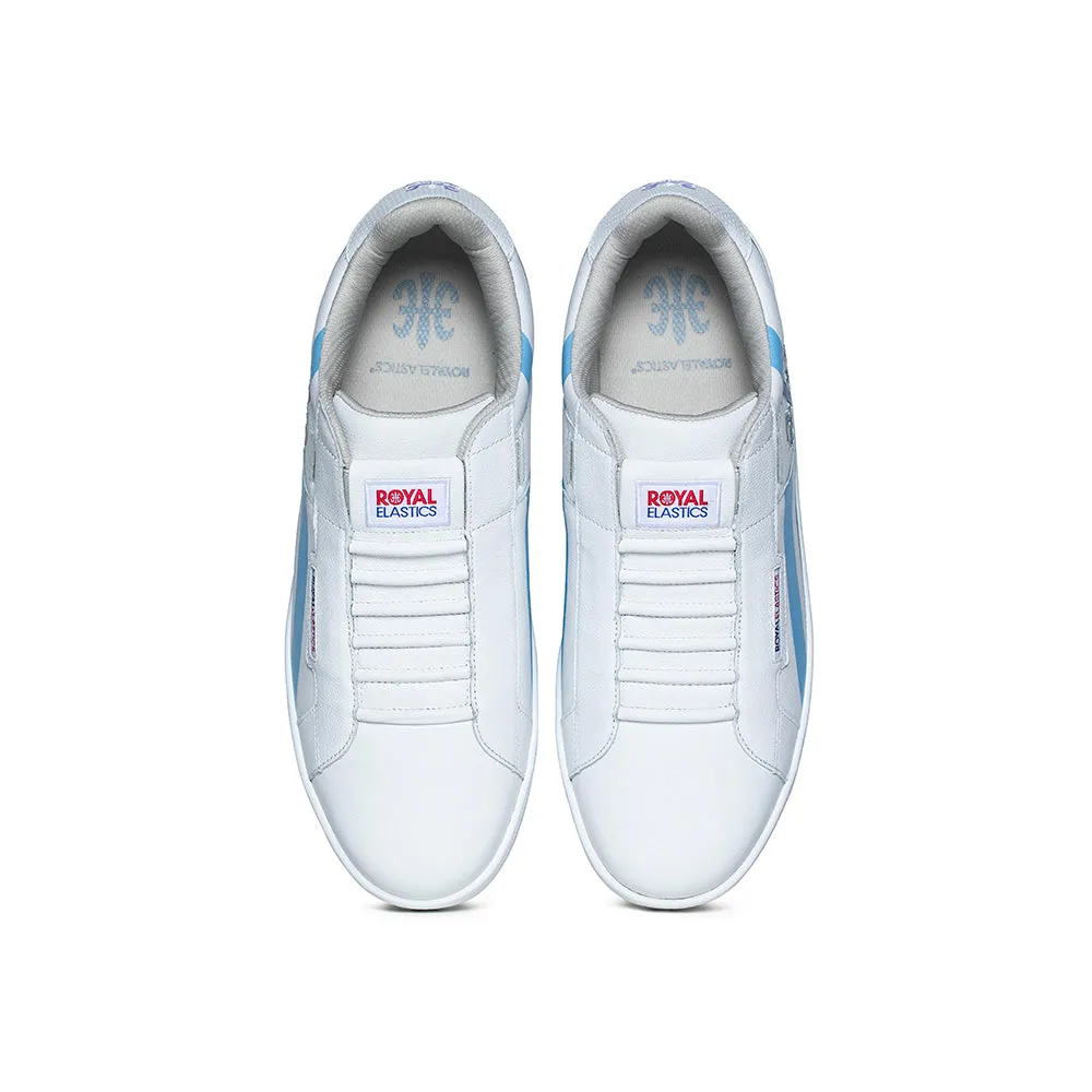 Women's Icon Cross White Blue Leather Sneakers 92901-055