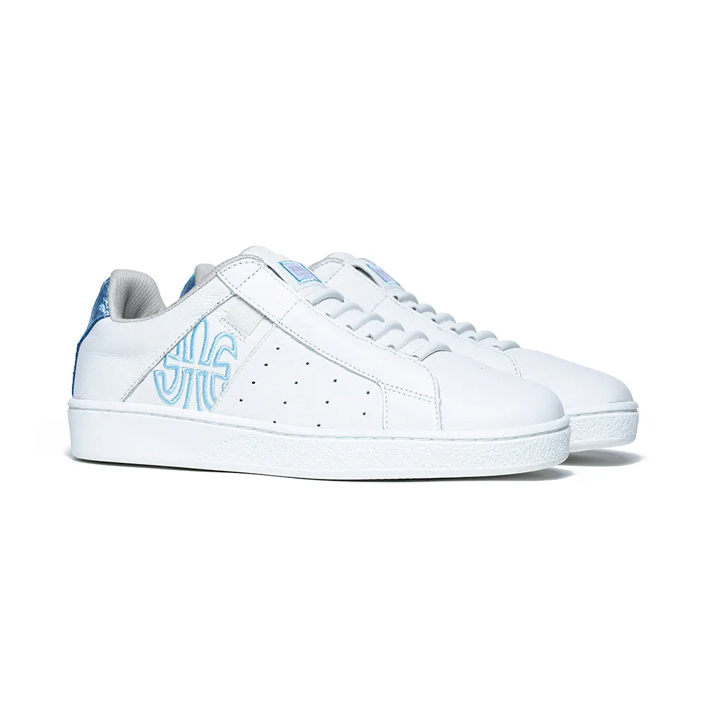 Women's Icon Genesis White Blue Glitter Leather Sneakers 91901-500