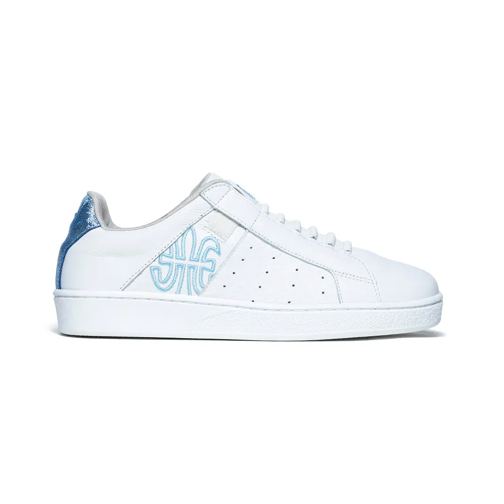 Women's Icon Genesis White Blue Glitter Leather Sneakers 91901-500